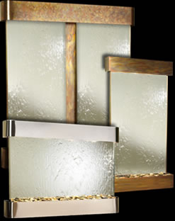 Mirror and Glass Wall Mounted Fountains