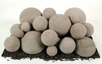 Contemporary Ceramic Vented Fire Balls for Gas or Propane Fireplaces Al Sizes