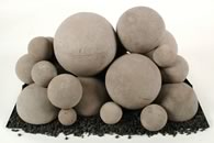 Contemporary Ceramic Vented Fire Balls for Gas or Propane Fireplaces Al Sizes